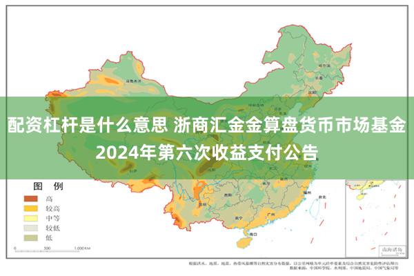 配资杠杆是什么意思 浙商汇金金算盘货币市场基金2024年第六次收益支付公告