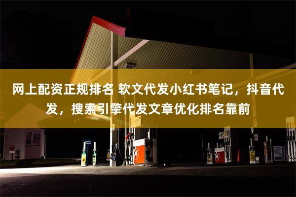 网上配资正规排名 软文代发小红书笔记，抖音代发，搜索引擎代发文章优化排名靠前