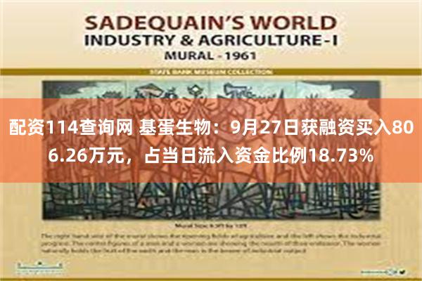 配资114查询网 基蛋生物：9月27日获融资买入806.26万元，占当日流入资金比例18.73%