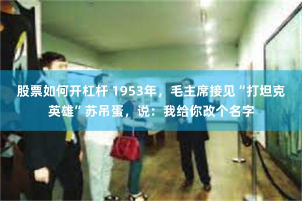 股票如何开杠杆 1953年，毛主席接见“打坦克英雄”苏吊蛋，说：我给你改个名字